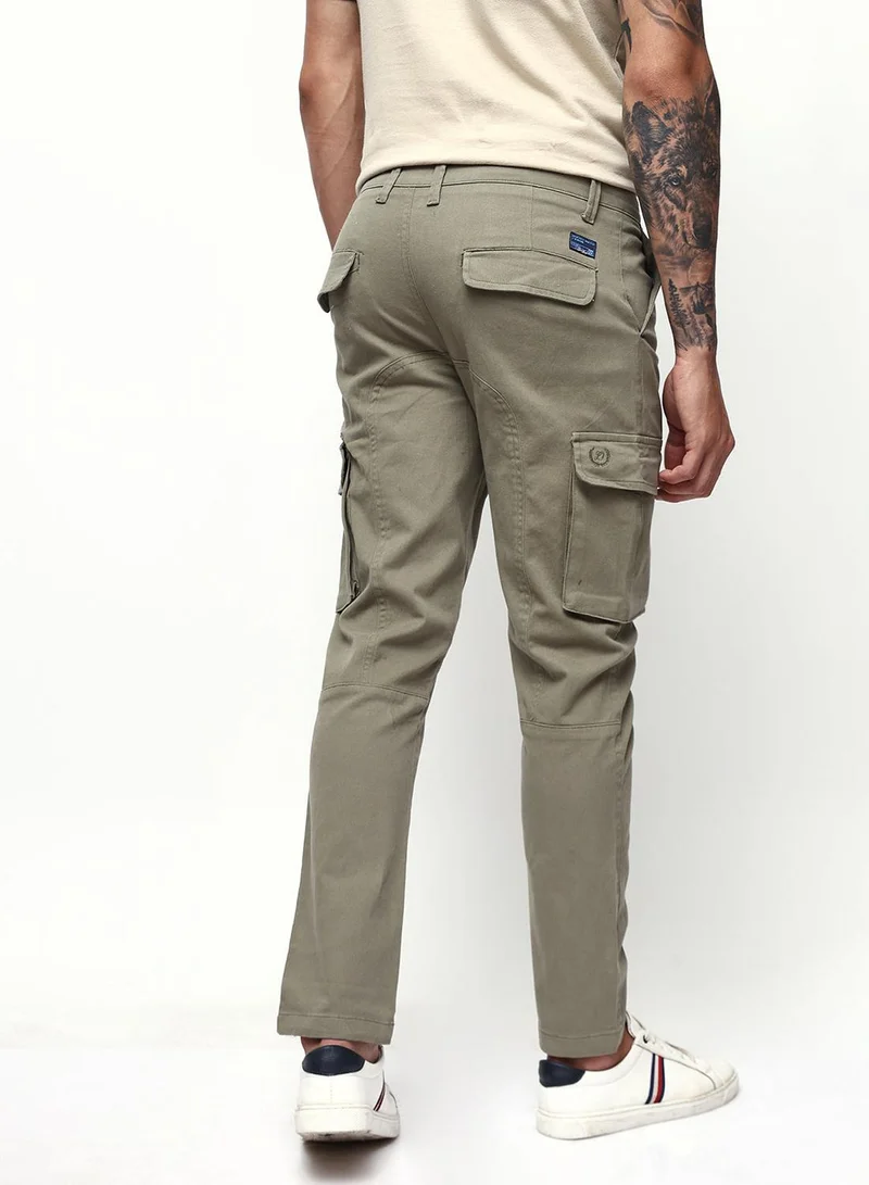 Dennis Lingo  Men's Sage Cotton Blend Full Relaxed Cargo Trouser for Men | Best Price UAE
