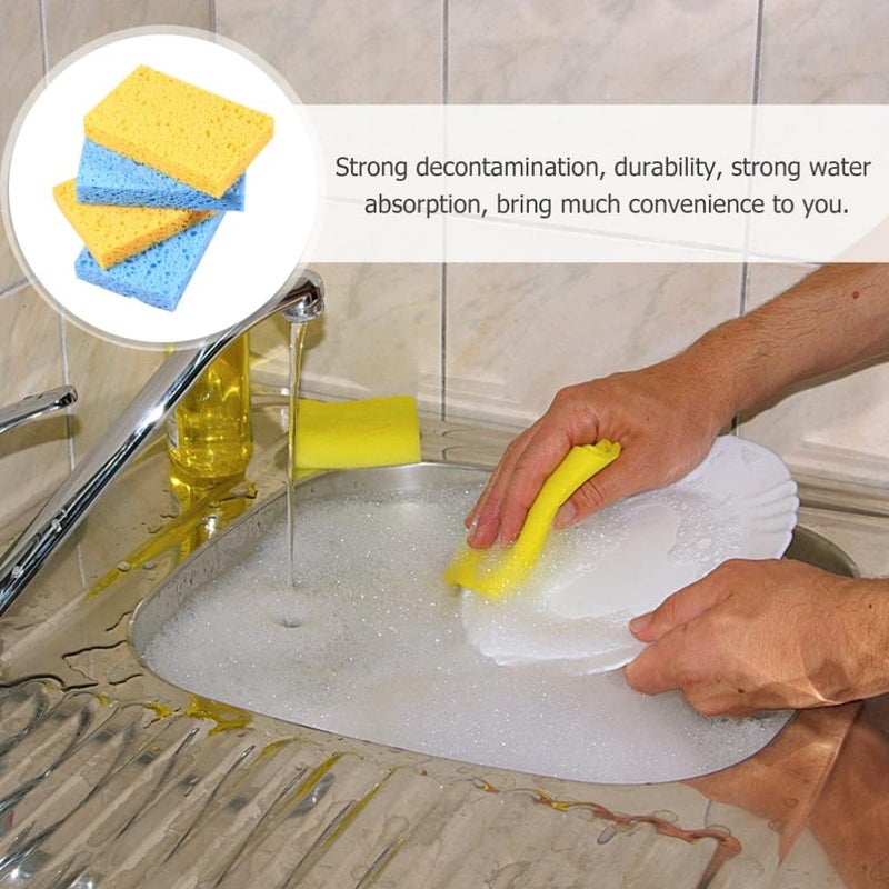 klarako 10pcs Sponge Bowl Cleaner Kitchen loofah Reusable Dish Scrubber Dish wash Scrubber dishwashing pad Home Cleaning Product Dish Washer Kitchen Scrub Dish Towels tub - Image 4