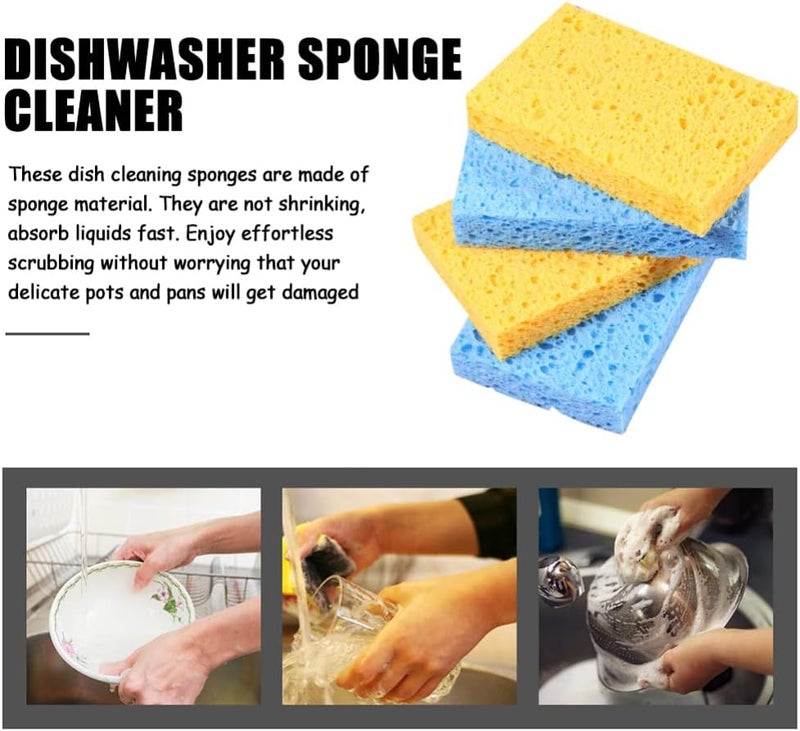 klarako 10pcs Sponge Bowl Cleaner Kitchen loofah Reusable Dish Scrubber Dish wash Scrubber dishwashing pad Home Cleaning Product Dish Washer Kitchen Scrub Dish Towels tub - Image 2