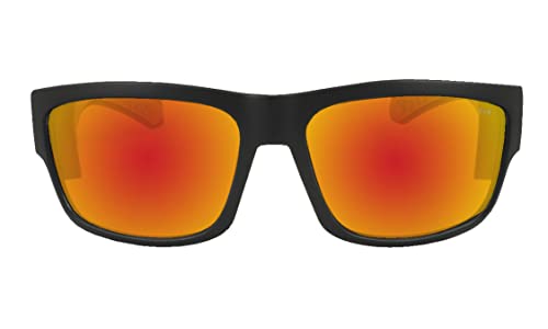 BOMBER Tiger Safety Sunglasses with Matte Black Frame, Red Mirror Lens, Safety Sunglasses - TR103-RM - Image 2