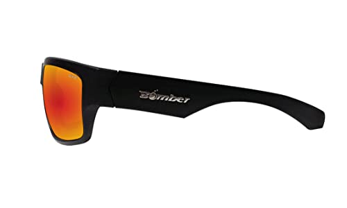 BOMBER Tiger Safety Sunglasses with Matte Black Frame, Red Mirror Lens, Safety Sunglasses - TR103-RM - Image 4