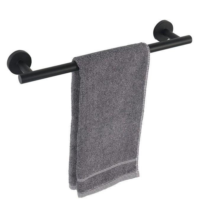 BATH TOWEL BAR THICKEN SUS304 STAINLESS STEEL BATHROOM TOWEL HOLDER TOWEL ROD FOR BATHROOM HEAVY DUTY WALL MOUNTED TOWEL RACK HANGER 18IN MATTE BLACK