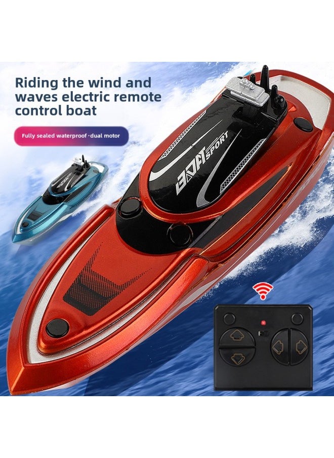 Generic - Ride The Wind And Wave Rowing Boat Electric Remote Control Double-oar Speedboat Submarine Model Children's Water Play Toy Gift Water Boating-Color:Remote Control Yacht (orange) - Image 1