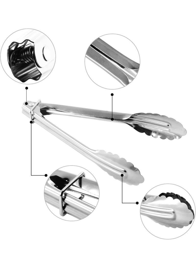 3-Piece Stainless Steel Kitchen Tongs Set (11", 9", 7") – Heavy-Duty BBQ, Grilling & Serving Tongs for Cooking, Salad, Appetizers & Camping – Heat Resistant, Non-Slip Grip, Dishwasher Safe - Image 2