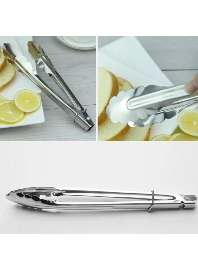 3-Piece Stainless Steel Kitchen Tongs Set (11", 9", 7") – Heavy-Duty BBQ, Grilling & Serving Tongs for Cooking, Salad, Appetizers & Camping – Heat Resistant, Non-Slip Grip, Dishwasher Safe - Image 3