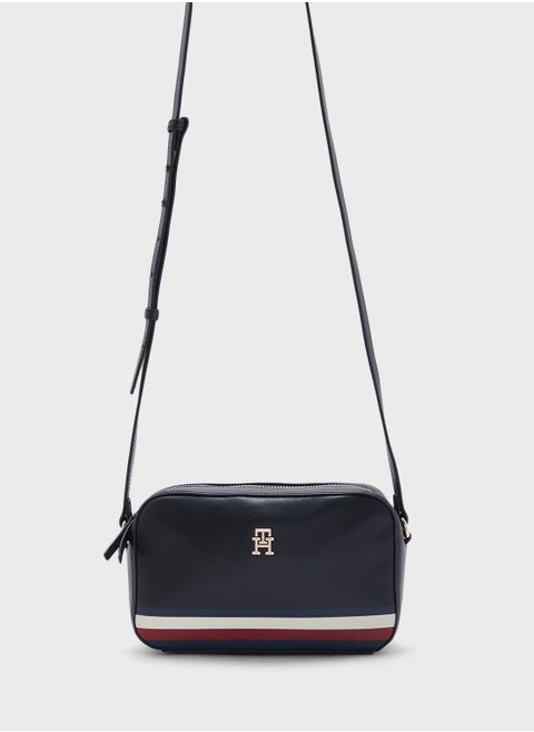 logo zip through crossbody