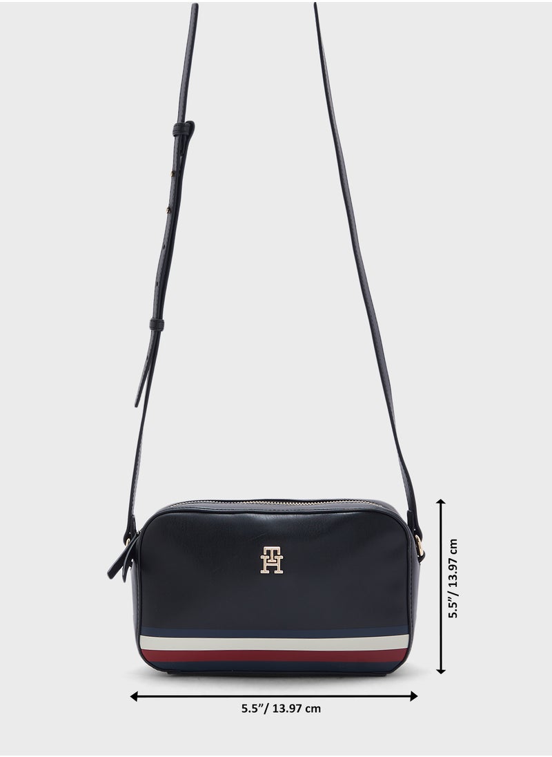 logo zip through crossbody