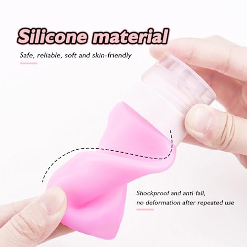 SYBL 3PCS Empty Refillable Pink Soft Silicon Squeeze Tube Portable Travel Bottle Cosmetic Containers Storage Holder For Cream Lotion Facial Cleaner Shampoo Shower Gel Toiletries - Image 3