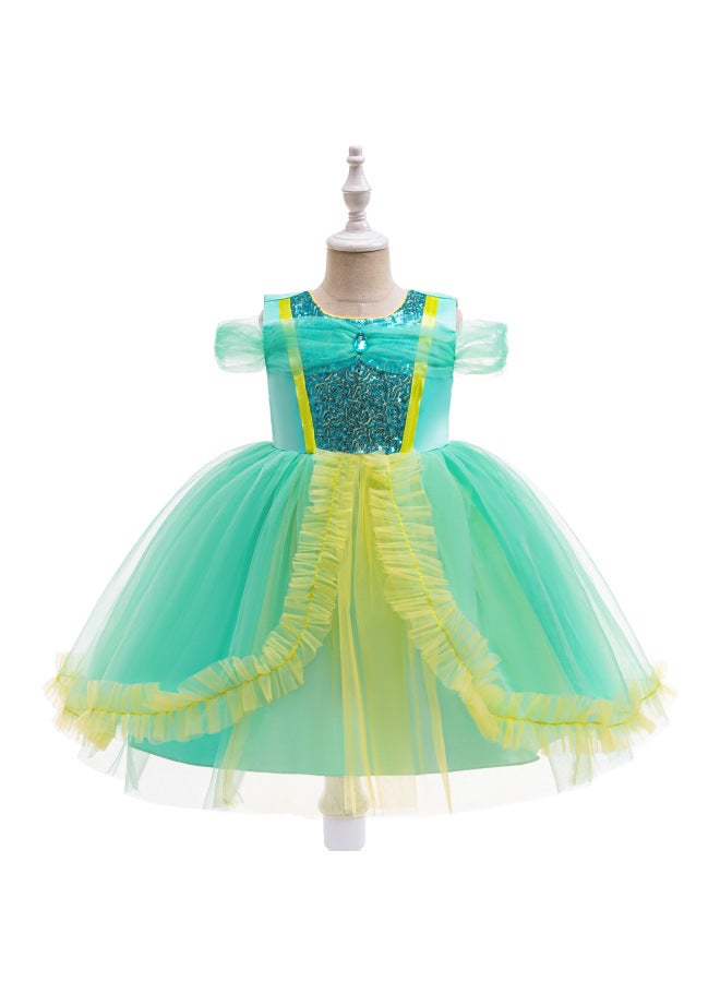 Frozen Little Girl Princess Dress Cosplay Costume Children Halloween Party Costume Sequin Veil Dress