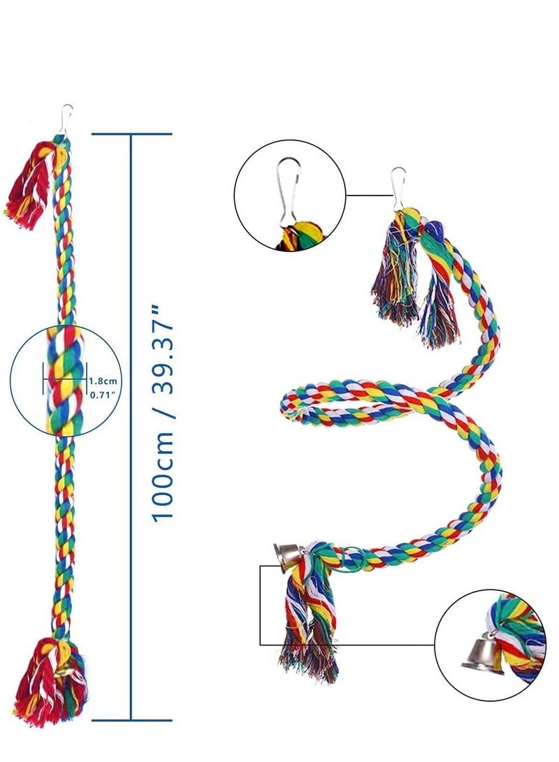 SYOSI Bird Perch Stand Bird Rope Perch Bird Toys 3 Pcs for Parakeets Cockatiels Conures Macaws Lovebirds Finches - Image 2