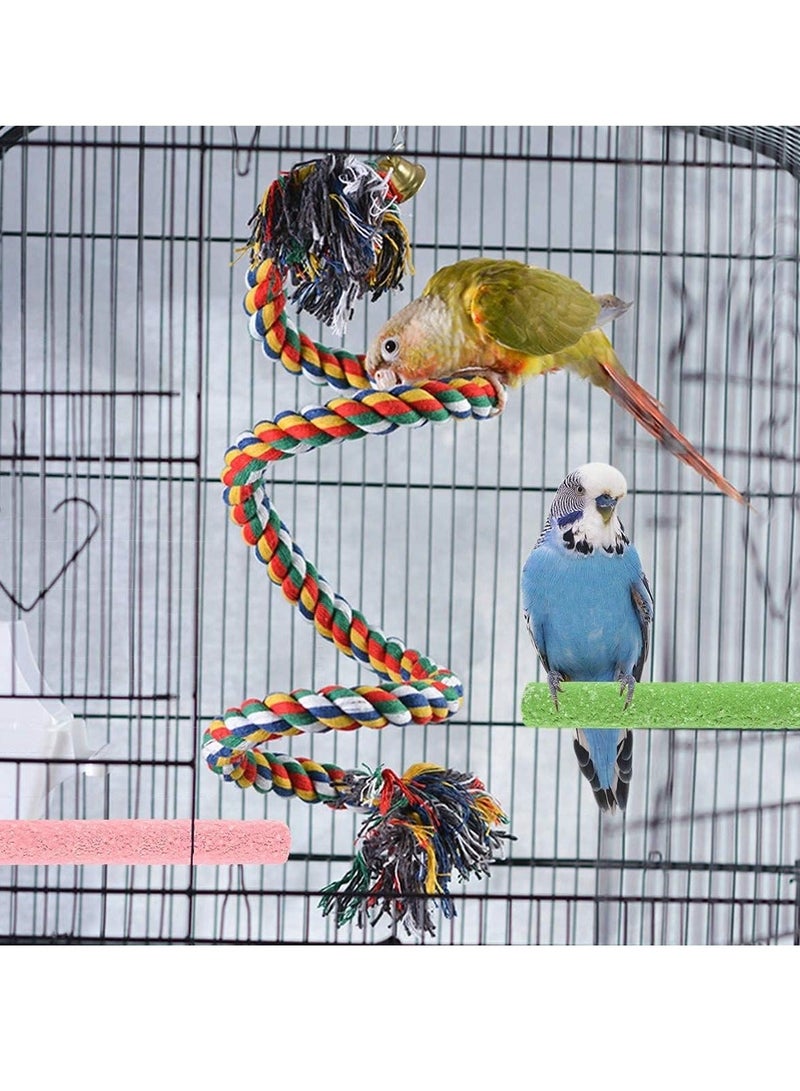 SYOSI Bird Perch Stand Bird Rope Perch Bird Toys 3 Pcs for Parakeets Cockatiels Conures Macaws Lovebirds Finches - Image 5