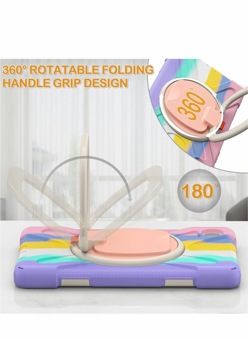 Captaintech Case for Samsung Galaxy Tab A7 Lite 8.7" w/Tempered Glass Screen Protector Kids Girls Women, Silicone Cover with Stable Kickstand, Shoulder Strap - Image 3