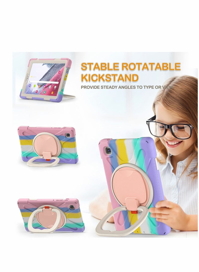 Captaintech Case for Samsung Galaxy Tab A7 Lite 8.7" w/Tempered Glass Screen Protector Kids Girls Women, Silicone Cover with Stable Kickstand, Shoulder Strap - Image 5
