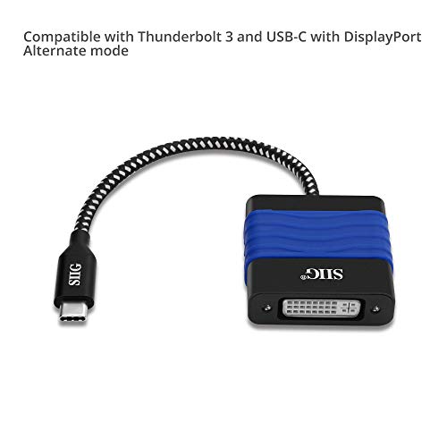 SIIG USB Type C to DVI Adapter - Thunderbolt 3 DisplayPort Alternate Mode Compatible for MacBook Pro, Google Chromebook Pixel, and More (CB-TC0711-S1) - Image 4