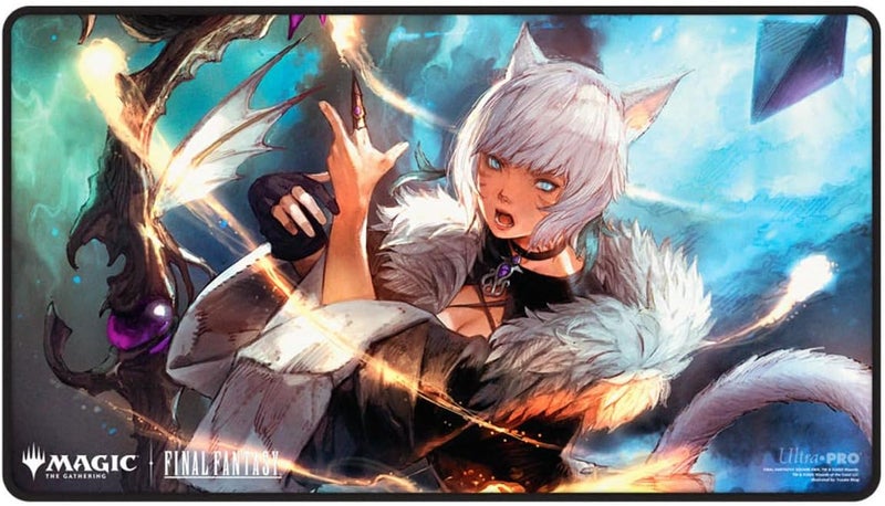Final Fantasy x Universes Beyond Y'shtola, Secret Seeker Black Stitched Playmat for Magic: The Gathering