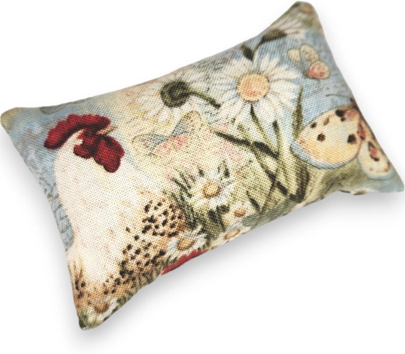 Nakpunar Emery Pincushion for Sewing  Filled with Abrasive Emery Sand  Handmade in USA 2x3 Roosters on Blue - Image 1