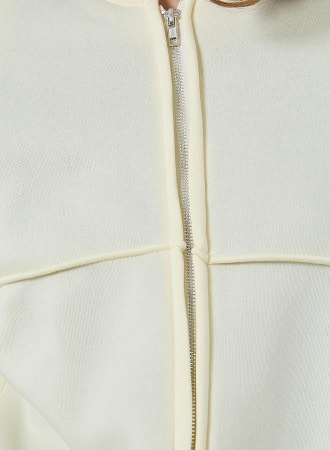 Styli Cream Regular Fit Zip Jacket and Pants Co-ords - Image 3