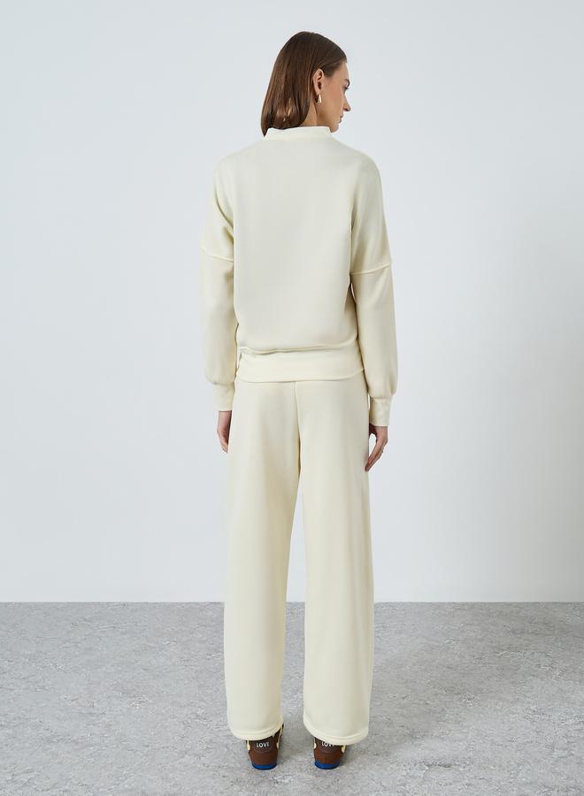 Styli Cream Regular Fit Zip Jacket and Pants Co-ords - Image 5