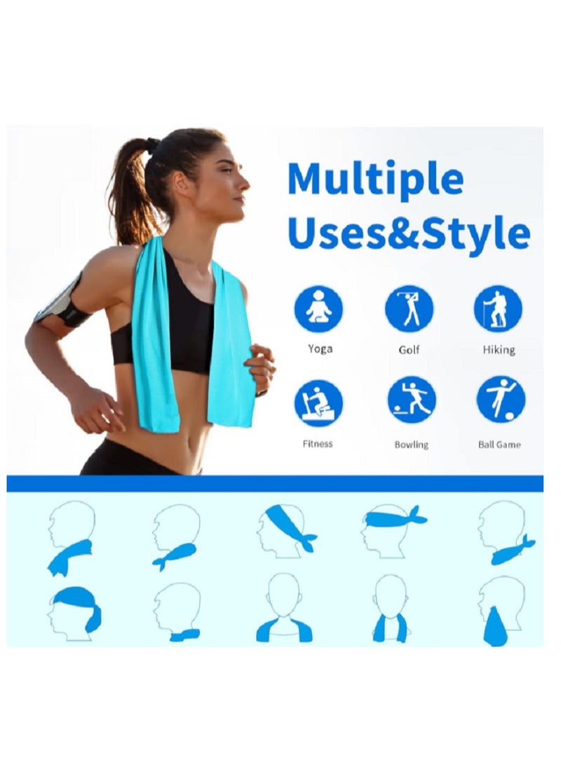 Generic Men and Women Cooling Sport Towel Soft and breathable for yoga, sports and running Black 30x90cm  - Image 4