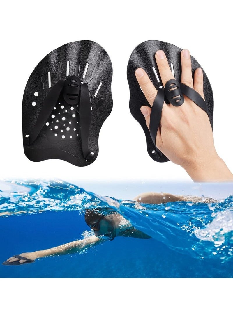 Generic 1 Pair Swim Paddles for Hand, Swimming Training Hand Paddles with Adjustable Straps, Swim Diving Training Hand Paddle for Men Women Children  - Image 1