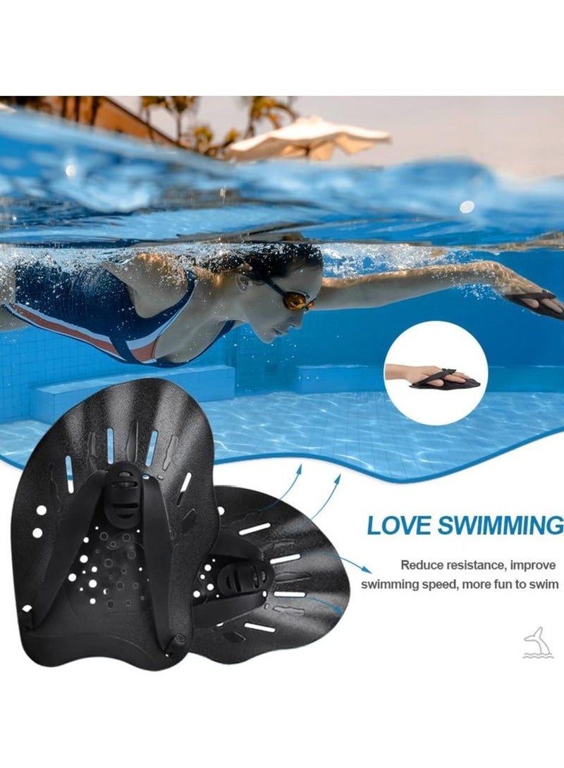 Generic 1 Pair Swim Paddles for Hand, Swimming Training Hand Paddles with Adjustable Straps, Swim Diving Training Hand Paddle for Men Women Children  - Image 2