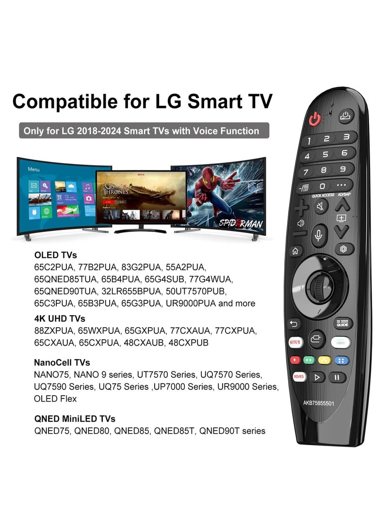 TIGER - Replacement Remote for LG MR20GA Magic Remote Control – Universal Smart TV Remote with Voice Search & Air Mouse Function – Compatible with LG Smart TVs (2018–2024 Models) – Easy Pairing, Motion Control, Ergonomic Design, Long Battery Life - Image 1