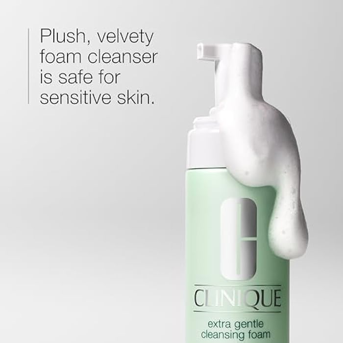 Clinique 3-Step Extra Gentle Mild Cleansing Foam Face Cleanser | For Dry + Sensitive Skin | Non-Irritating, Cleansing + Comforting, 4.2 Fl Oz - Image 2