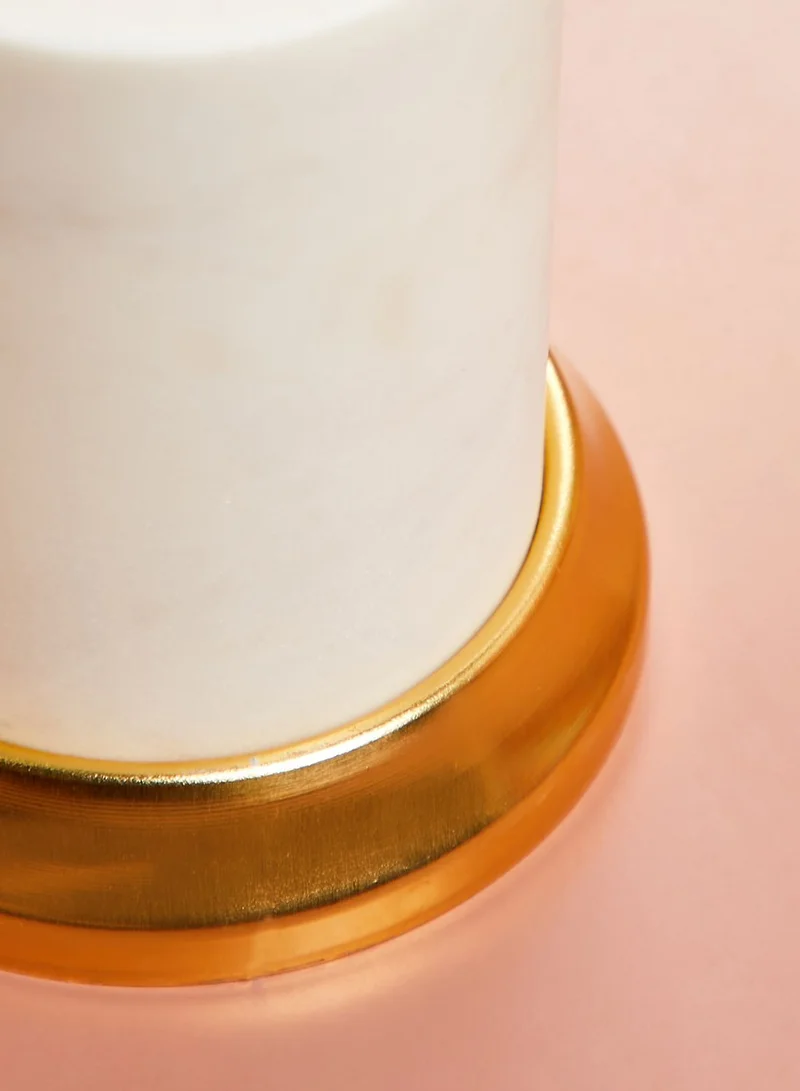 Premier White Marble & Brass Tumbler