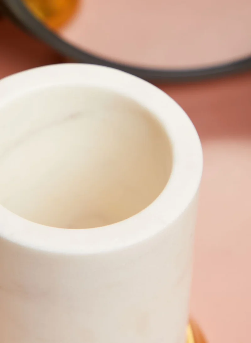 Premier White Marble & Brass Tumbler