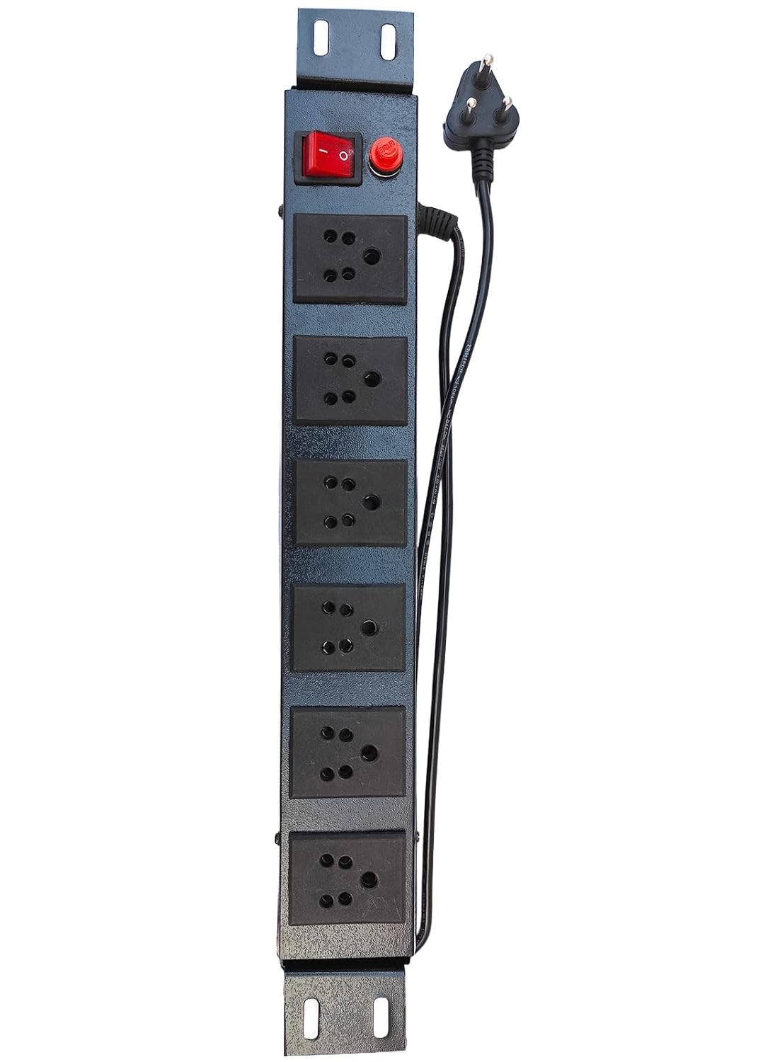Generic KN - Extension Cord for Pc, Extension Cord Retractable, Spike Guard Long Cable, Commercial and Household Purpose, Fuse Protector 6 Socket in 1 Switch, with Power Cord -1.25 mtr - Black (Pack of 1)  - Image 2