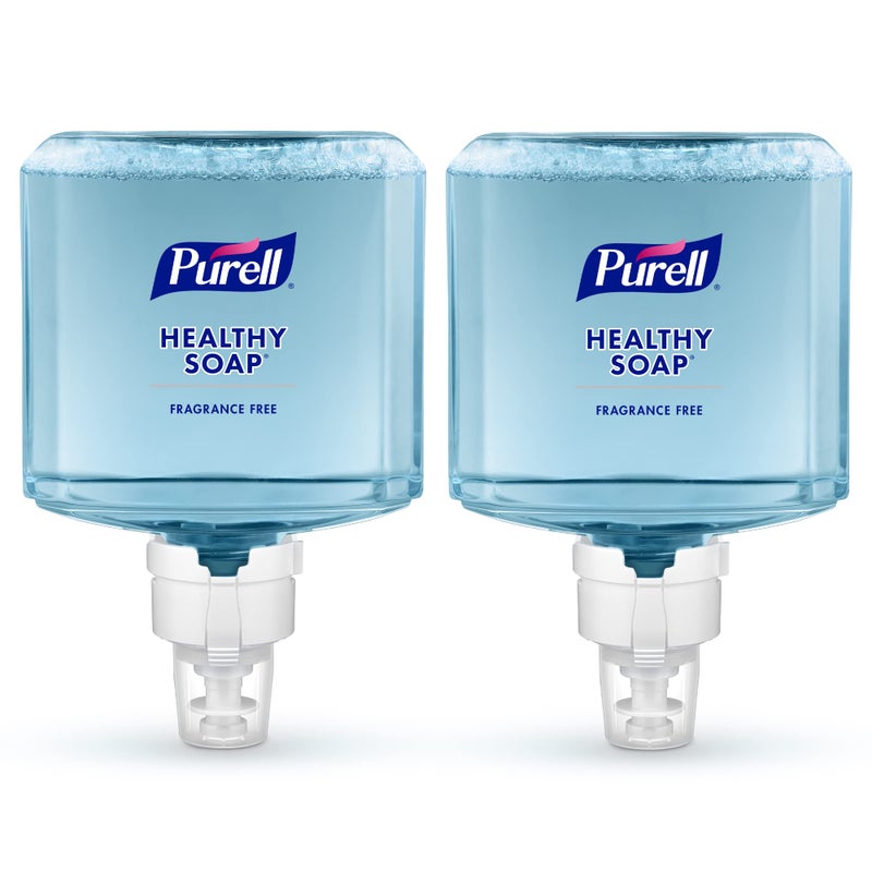 Purell صابون صحي من PURELL براند، رغوة لطيفة وخالية، خالية من العطور، 1200 مل إعادة تعبئة لجهاز توزيع الصابون الأوتوماتيكي PURELL ES8 (عبوة من 2) - 7772-02 - من تصنيع GOJO، Inc. - Image 1