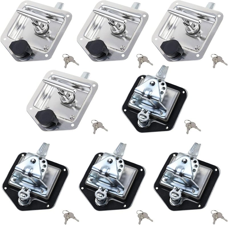Ycsmyyds 8 Pcs Stainless Steel Car Trailer Door Latch with Keys and Gaskets - Image 1