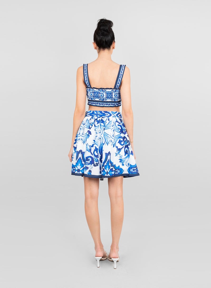 KYVELi Printed Mini Skirt and Sleeveless crop Top Co-Ord Set  - Image 3