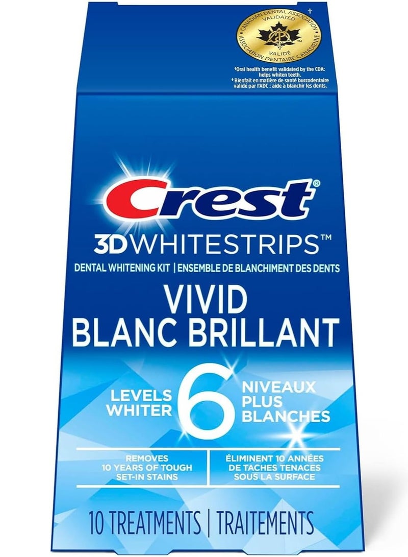 Crest 3D White Vivid Teeth Whitening Strips 10 pcs - Image 1