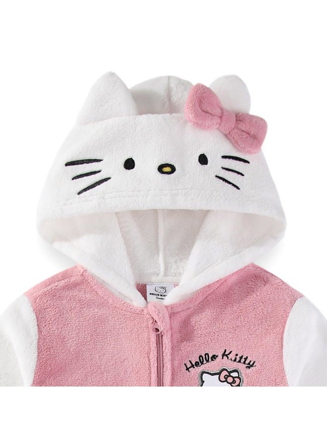 Hello Kitty Sanrio Girls Cosplay Hooded Coverall with Ears and Bow for Toddler and Big Kids - Image 4