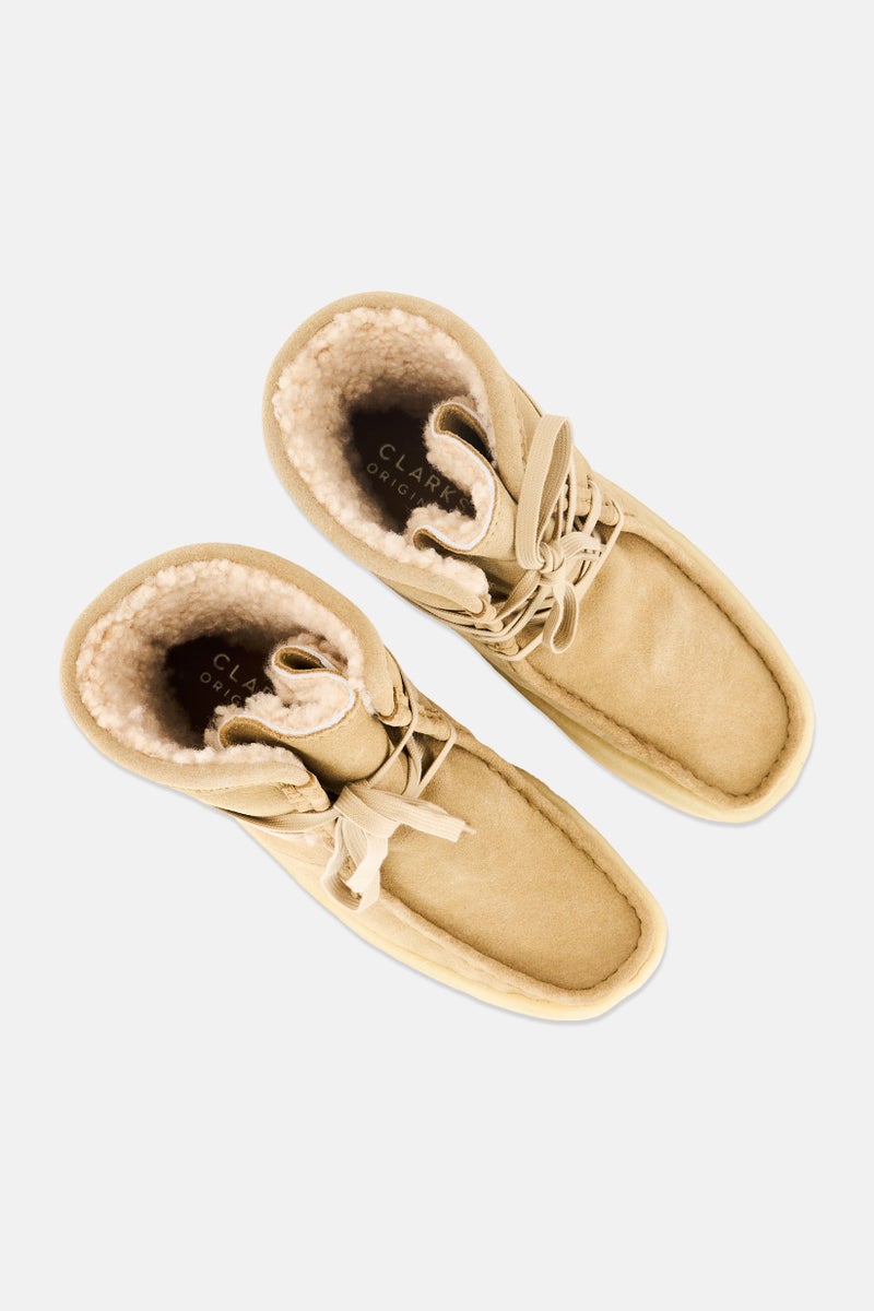clarks Women Standard Wallabee Cup Lace Up Ankle Boots, Light Tan  - Image 3