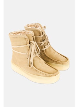clarks Women Standard Wallabee Cup Lace Up Ankle Boots, Light Tan  - Image 1