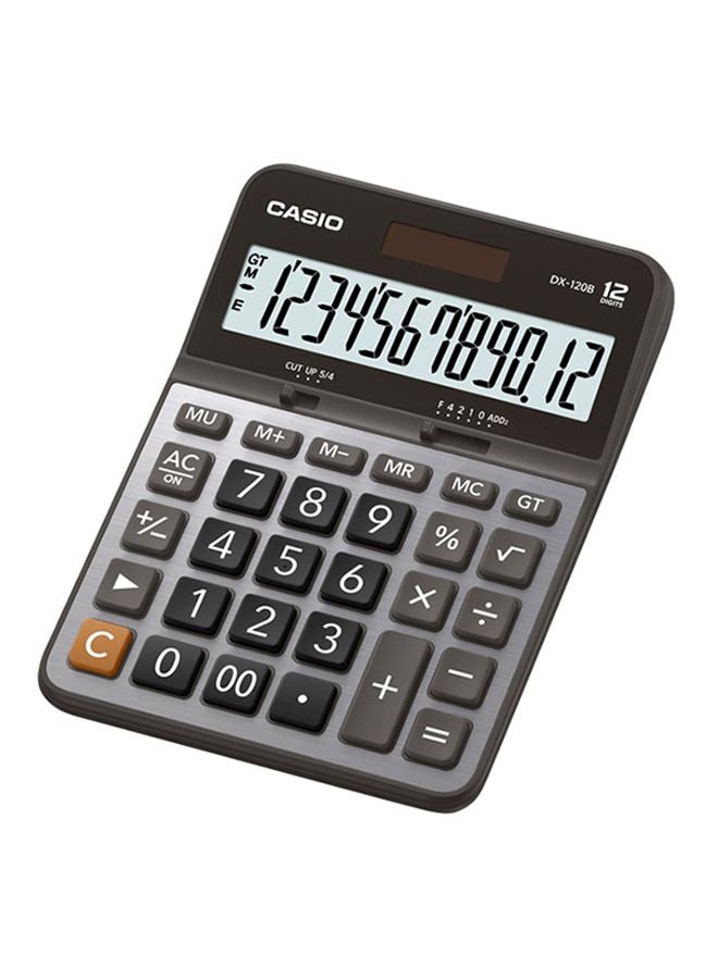 CASIO Mini Portable Calculator DX-120B-W-DC Grey/Black/White - Image 1