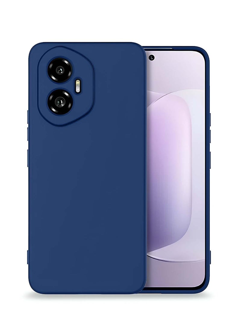 Wtech Honor 300 5G 2024 Premium Soft Liquid Silicone Case Cover - Navy Blue - Image 1
