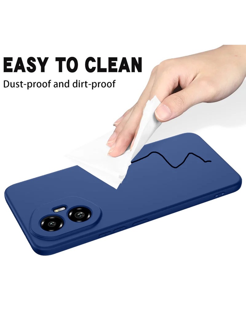 Wtech Honor 300 5G 2024 Premium Soft Liquid Silicone Case Cover - Navy Blue - Image 3