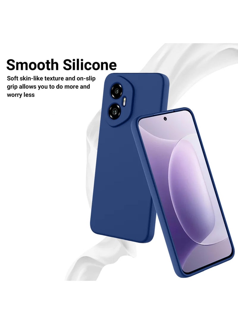 Wtech Honor 300 5G 2024 Premium Soft Liquid Silicone Case Cover - Navy Blue - Image 4