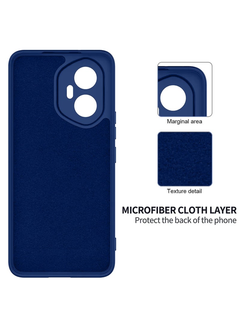 Wtech Honor 300 5G 2024 Premium Soft Liquid Silicone Case Cover - Navy Blue - Image 5