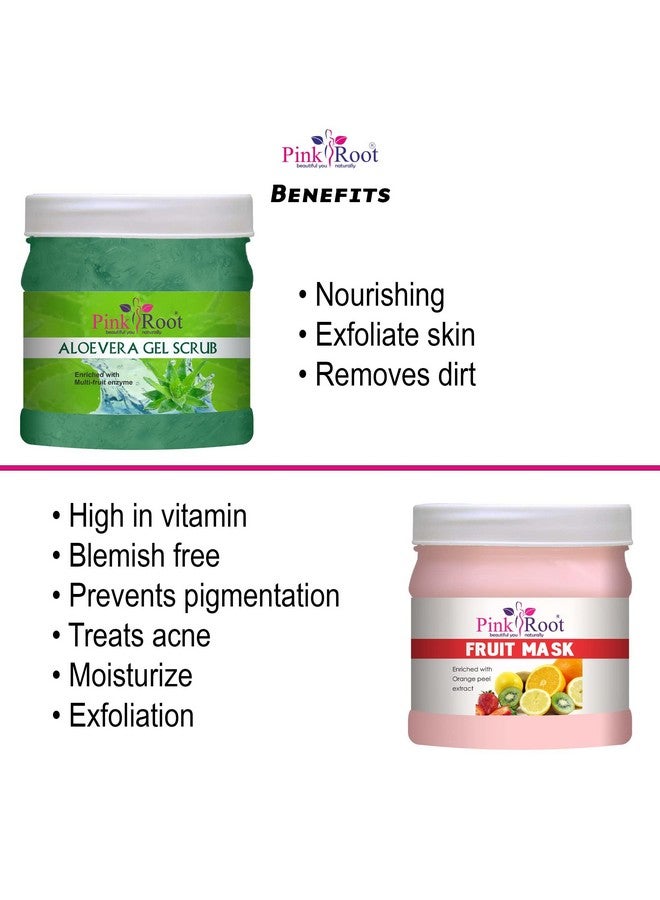 Pink Root Aloe Vera Gel Scrub 500gm with Fruit Mask 500gm - Image 5