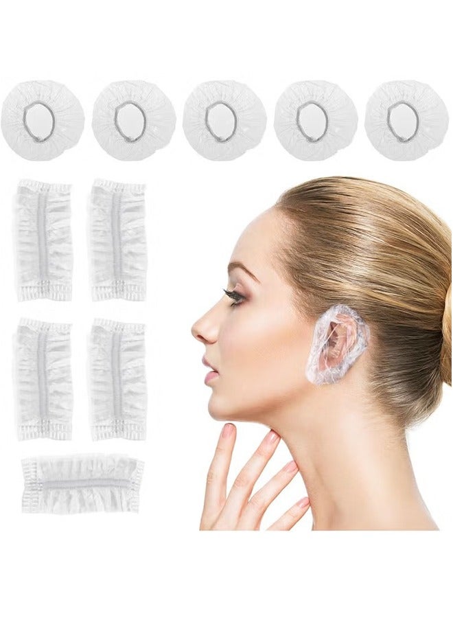 100PCS Ear Protector Caps Disposable Elastic Clear Shower Water Ear Covers Large for Hair Dye, Shower, Bathing Ear Cover Caps,Spa Home Use Hotel and Hair Salon  - Image 1