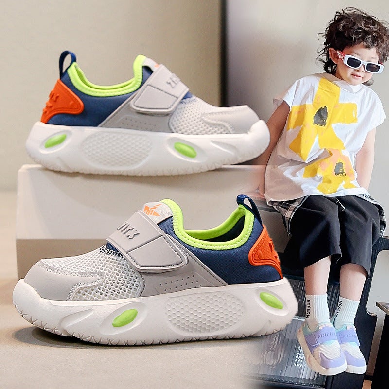 Boys Shoes Slip-On Lightweight Soft Sole 2025 Spring Single Mesh Breathable Two Children Shoes Girls Shoes Student Shoes Elastic - Image 5