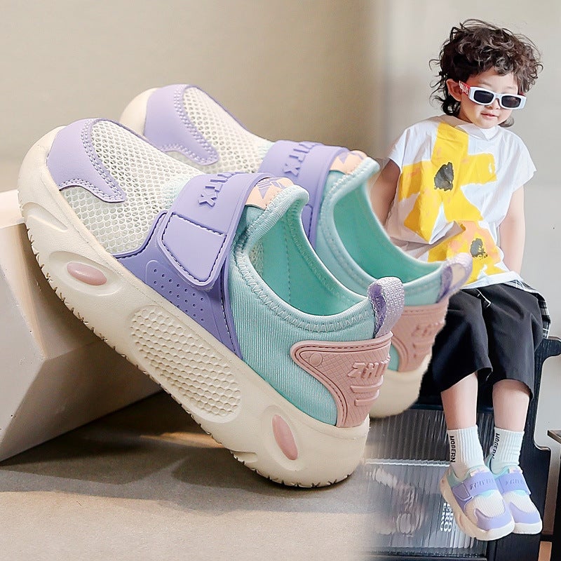 Boys Shoes Slip-On Lightweight Soft Sole 2025 Spring Single Mesh Breathable Two Children Shoes Girls Shoes Student Shoes Elastic - Image 4