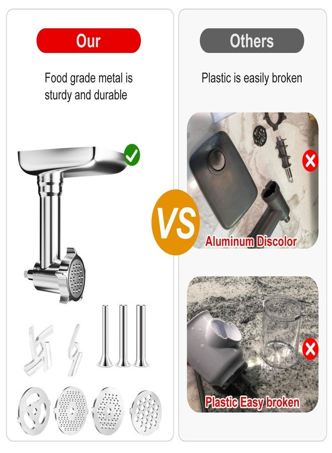 XINCAN Stainless Steel Food Grinder Attachments for KitchenAid Stand Mixers and Cuisinart Stand Mixers SM-50. Meat Grinders, Sausage Stuffer, Food Processor. Durable Perfect Attachments for Kitchen aid Mixer - Image 3