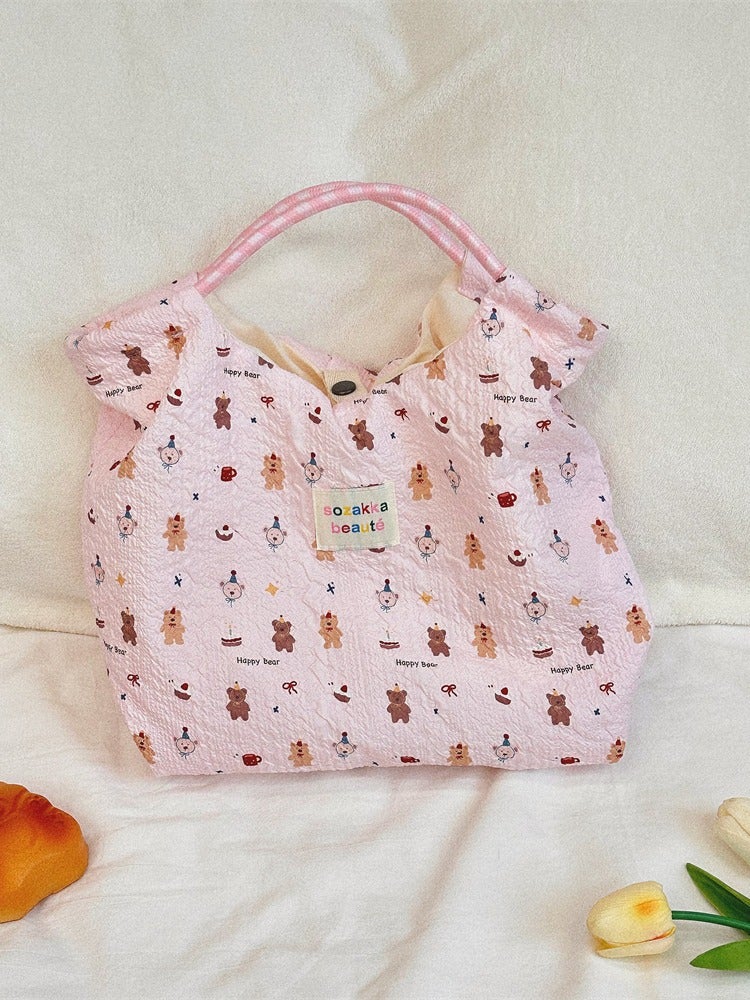 44181 South Korea Embossed Cartoon Puppy Handbag Women'S Handbag Single Shoulder Canvas Bag For Going To Work - Image 5