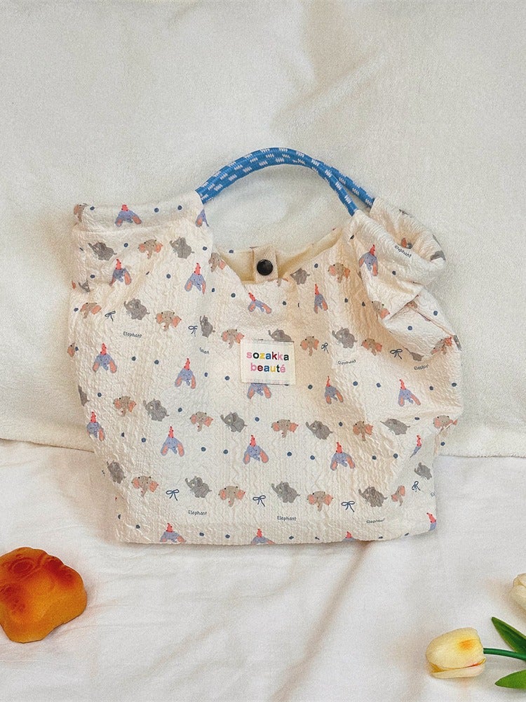 44181 South Korea Embossed Cartoon Puppy Handbag Women'S Handbag Single Shoulder Canvas Bag For Going To Work - Image 4
