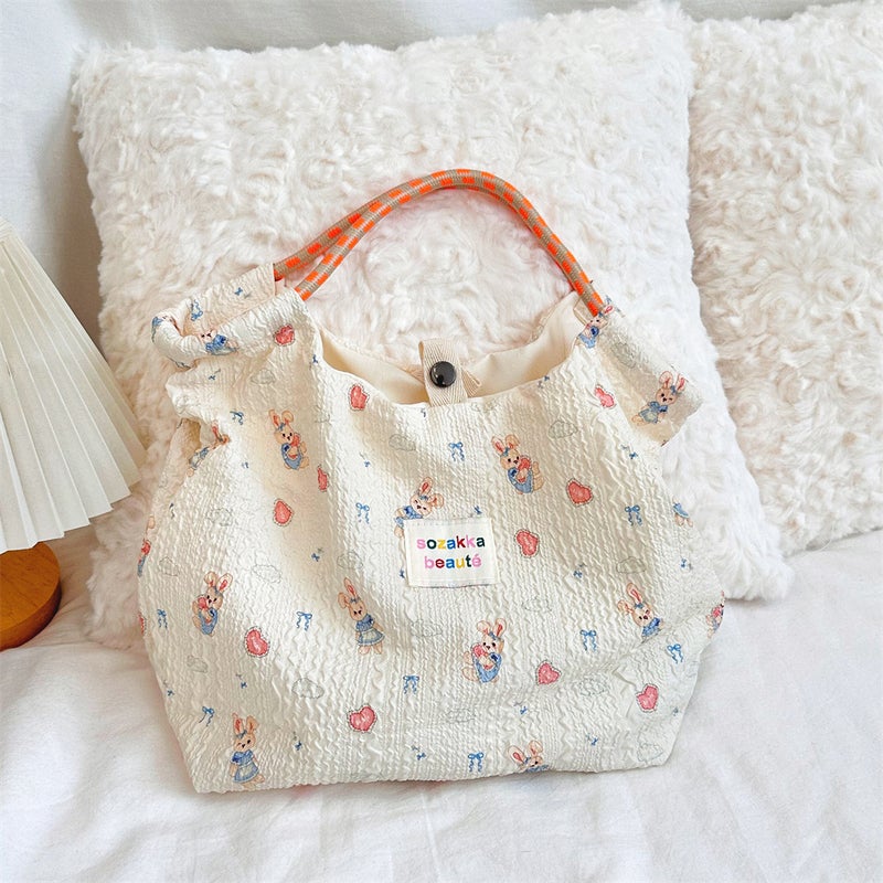 44181 South Korea Embossed Cartoon Puppy Handbag Women'S Handbag Single Shoulder Canvas Bag For Going To Work - Image 1